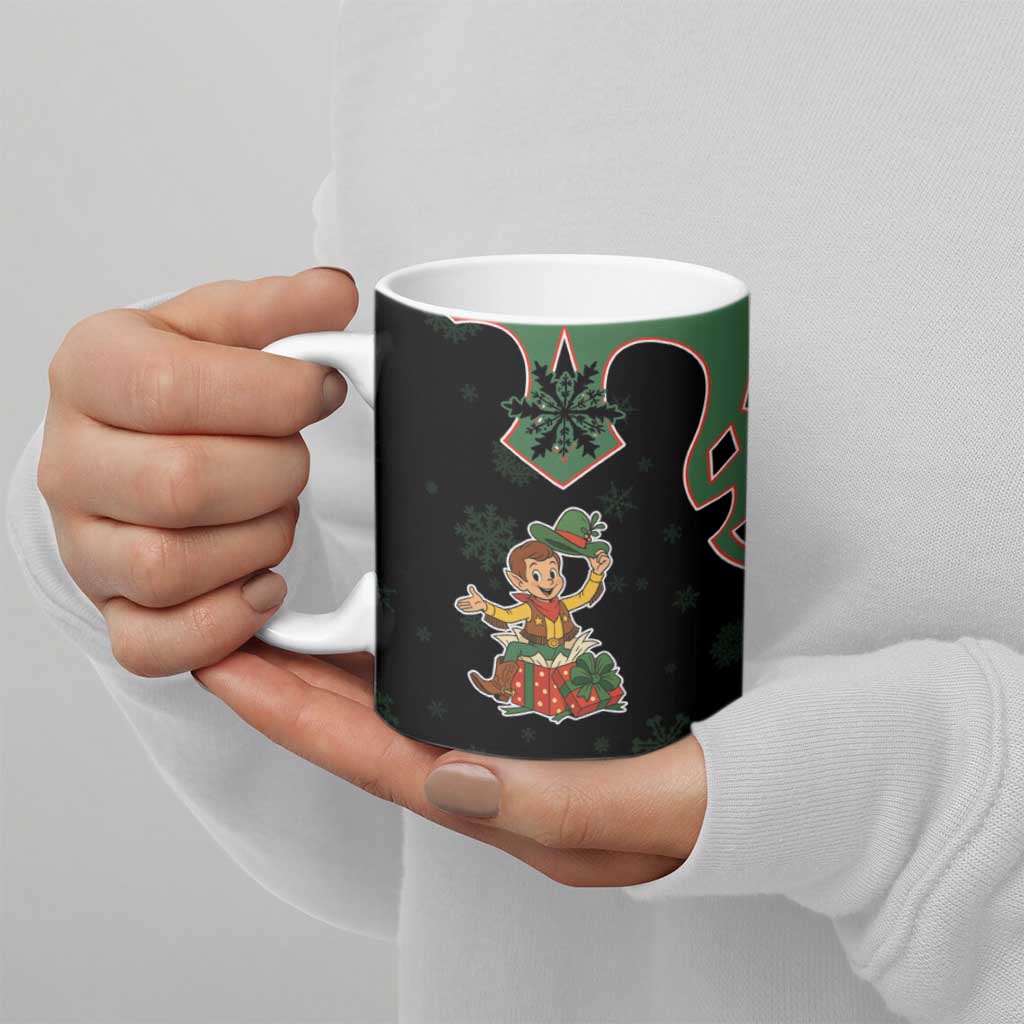 Western Yoke Ceramic Mug Elves Cowboy Style - Wonder Print Shop