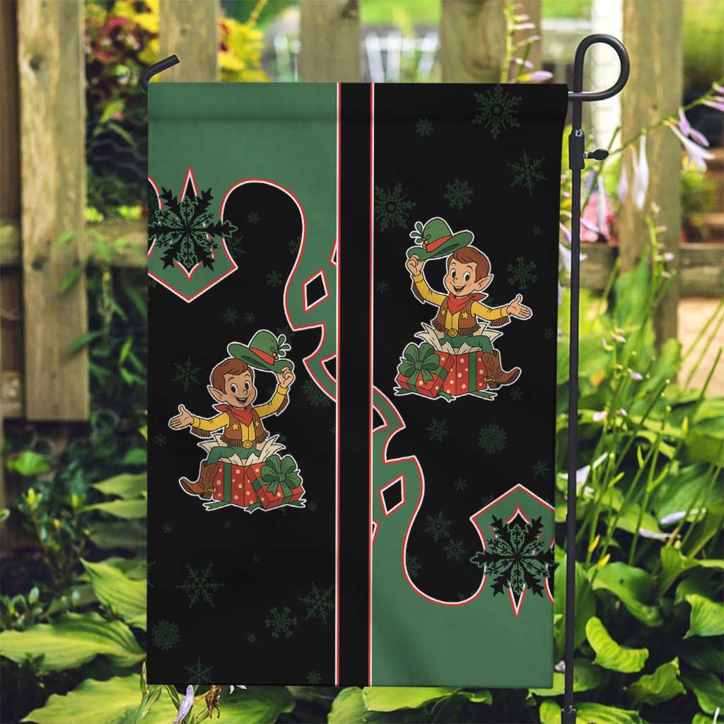 Western Yoke Garden Flag Elves Cowboy Style - Wonder Print Shop