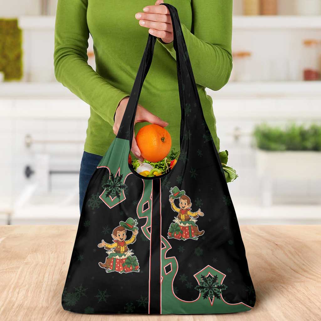 Western Yoke Grocery Bag Elves Cowboy Style - Wonder Print Shop