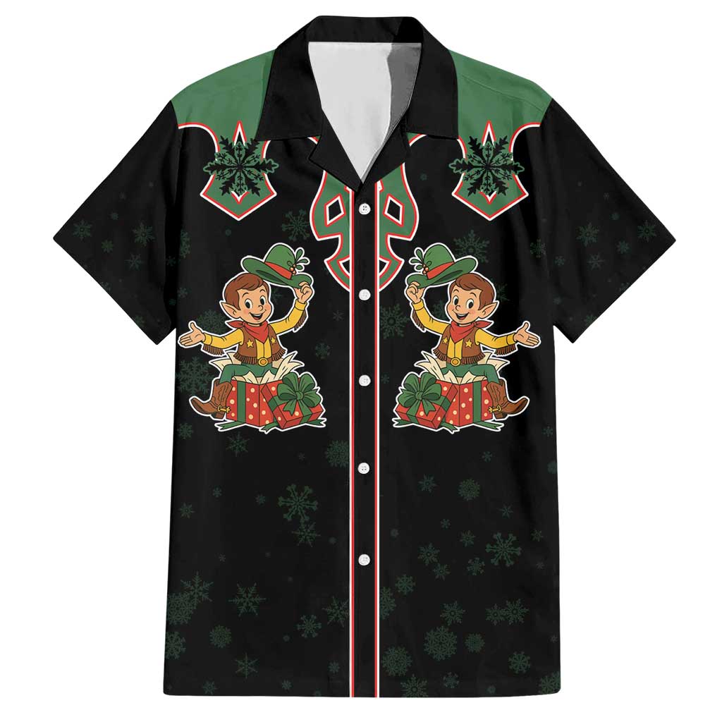 Western Yoke Hawaiian Shirt Elves Cowboy Style - Wonder Print Shop