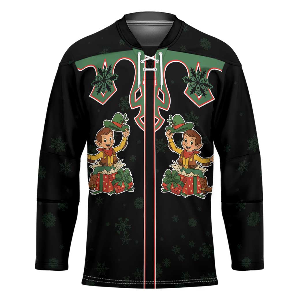 Western Yoke Hockey Jersey Elves Cowboy Style - Wonder Print Shop