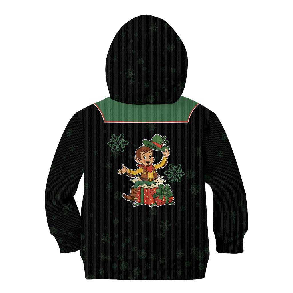 Western Yoke Kid Hoodie Elves Cowboy Style - Wonder Print Shop
