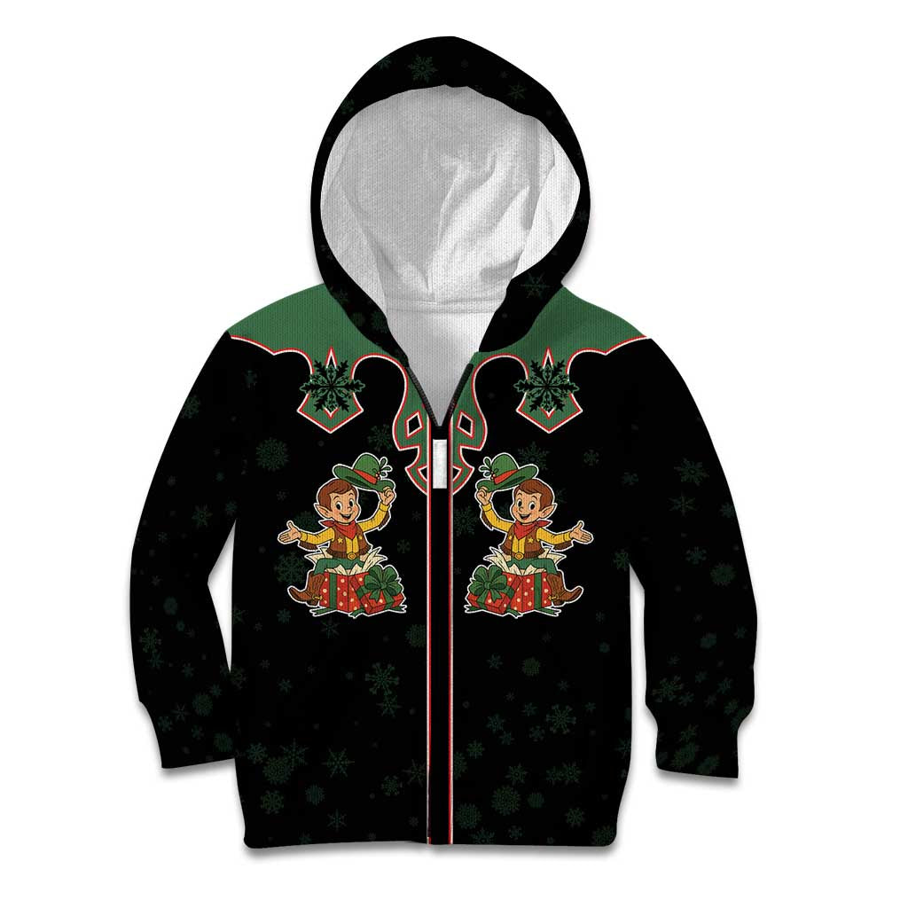 Western Yoke Kid Hoodie Elves Cowboy Style - Wonder Print Shop