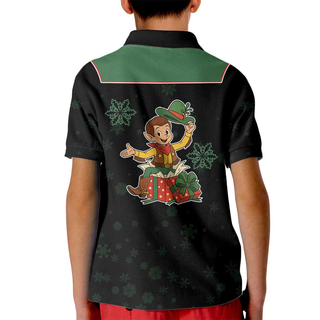 Western Yoke Kid Polo Shirt Elves Cowboy Style - Wonder Print Shop