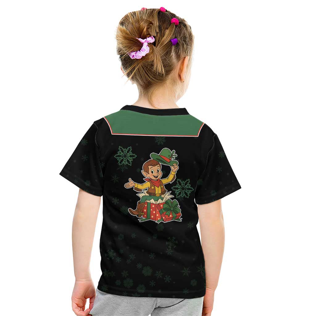 Western Yoke Kid T Shirt Elves Cowboy Style - Wonder Print Shop