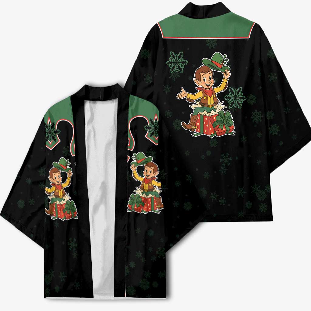 Western Yoke Kimono Elves Cowboy Style - Wonder Print Shop