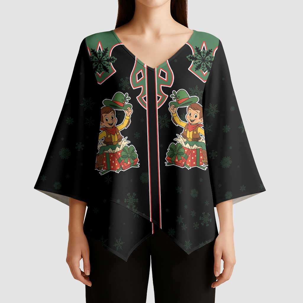 Western Yoke Kimono Sleeve Blouse Elves Cowboy Style - Wonder Print Shop
