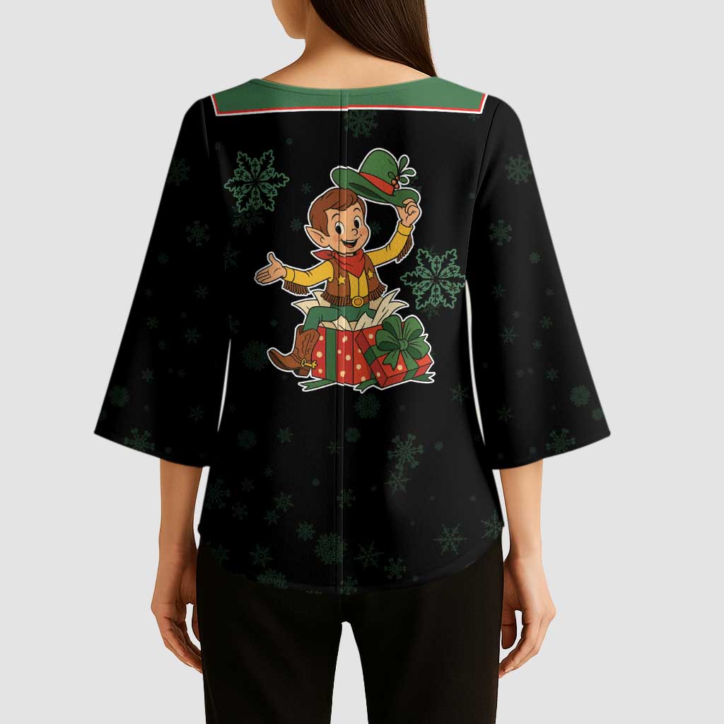 Western Yoke Kimono Sleeve Blouse Elves Cowboy Style - Wonder Print Shop