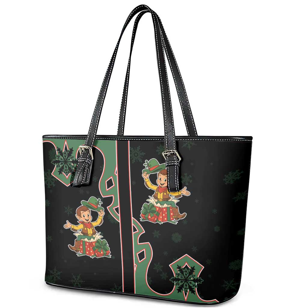 Western Yoke Leather Tote Bag Elves Cowboy Style - Wonder Print Shop