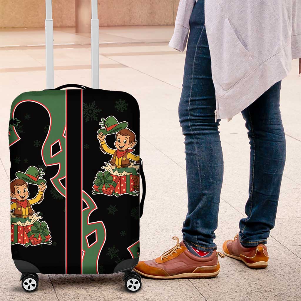 Western Yoke Luggage Cover Elves Cowboy Style - Wonder Print Shop
