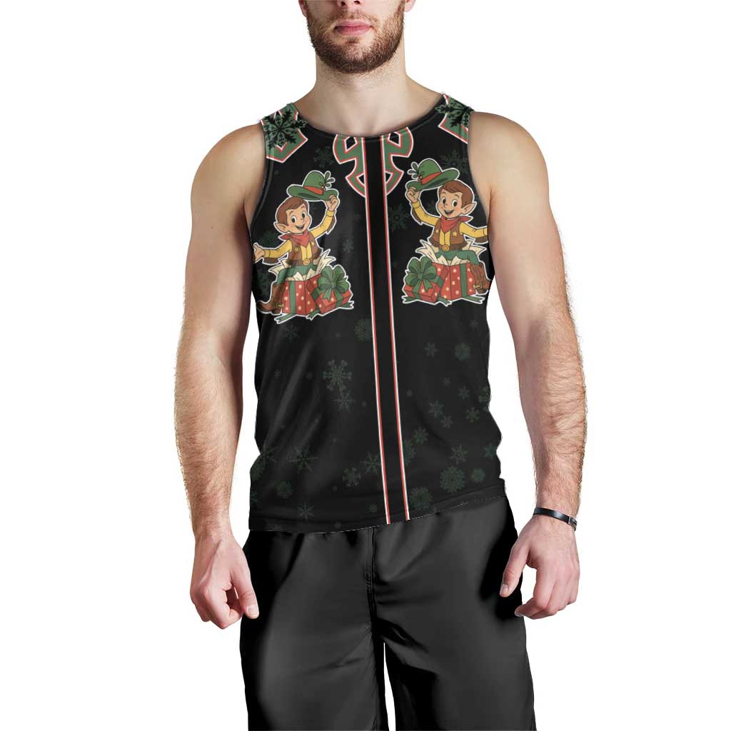 Western Yoke Men Tank Top Elves Cowboy Style - Wonder Print Shop