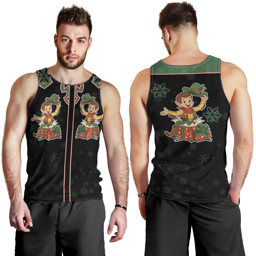 Western Yoke Men Tank Top Elves Cowboy Style - Wonder Print Shop