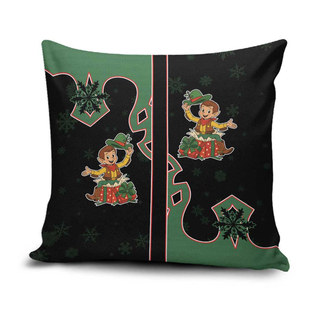 Western Yoke Pillow Cover Elves Cowboy Style - Wonder Print Shop