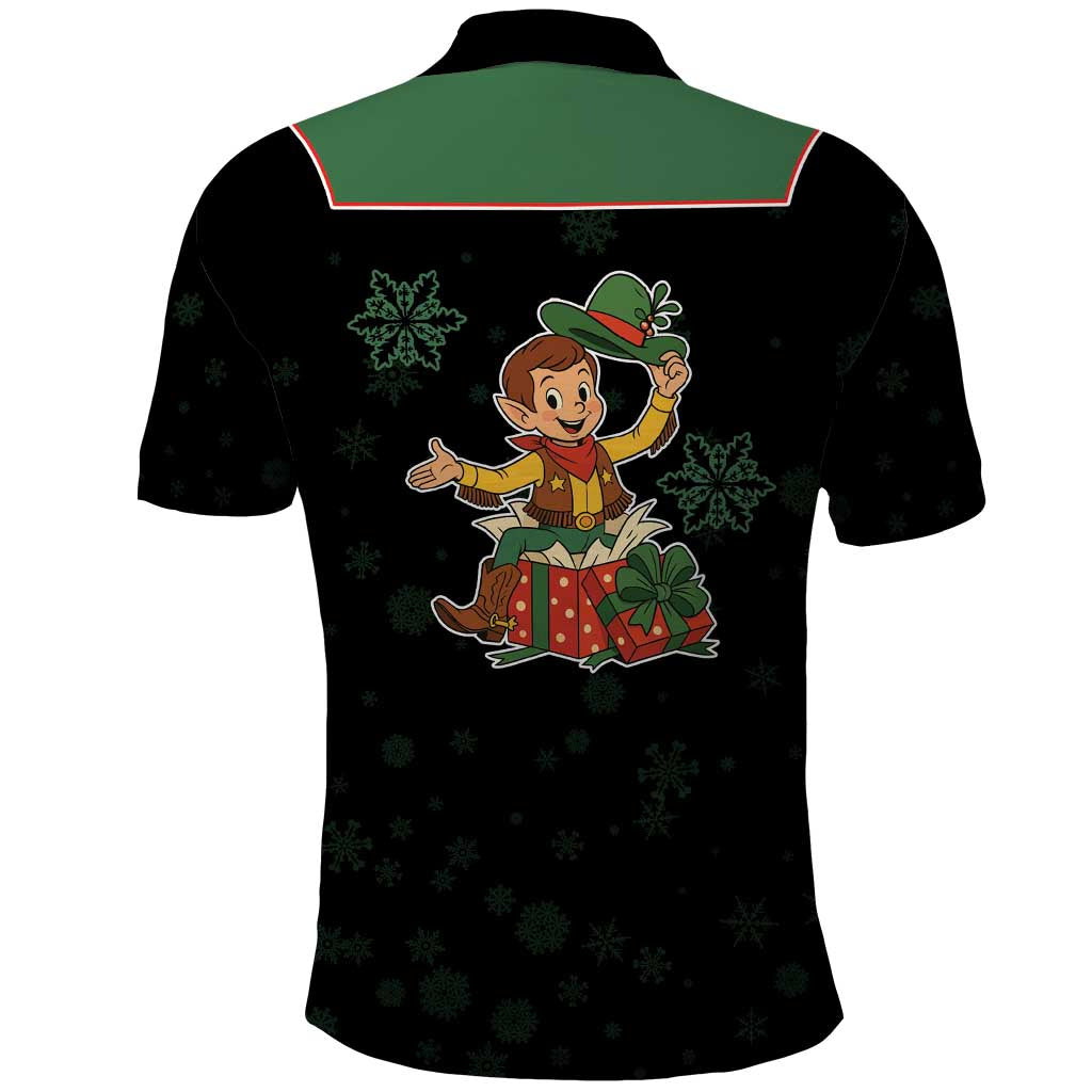 Western Yoke Polo Shirt Elves Cowboy Style - Wonder Print Shop