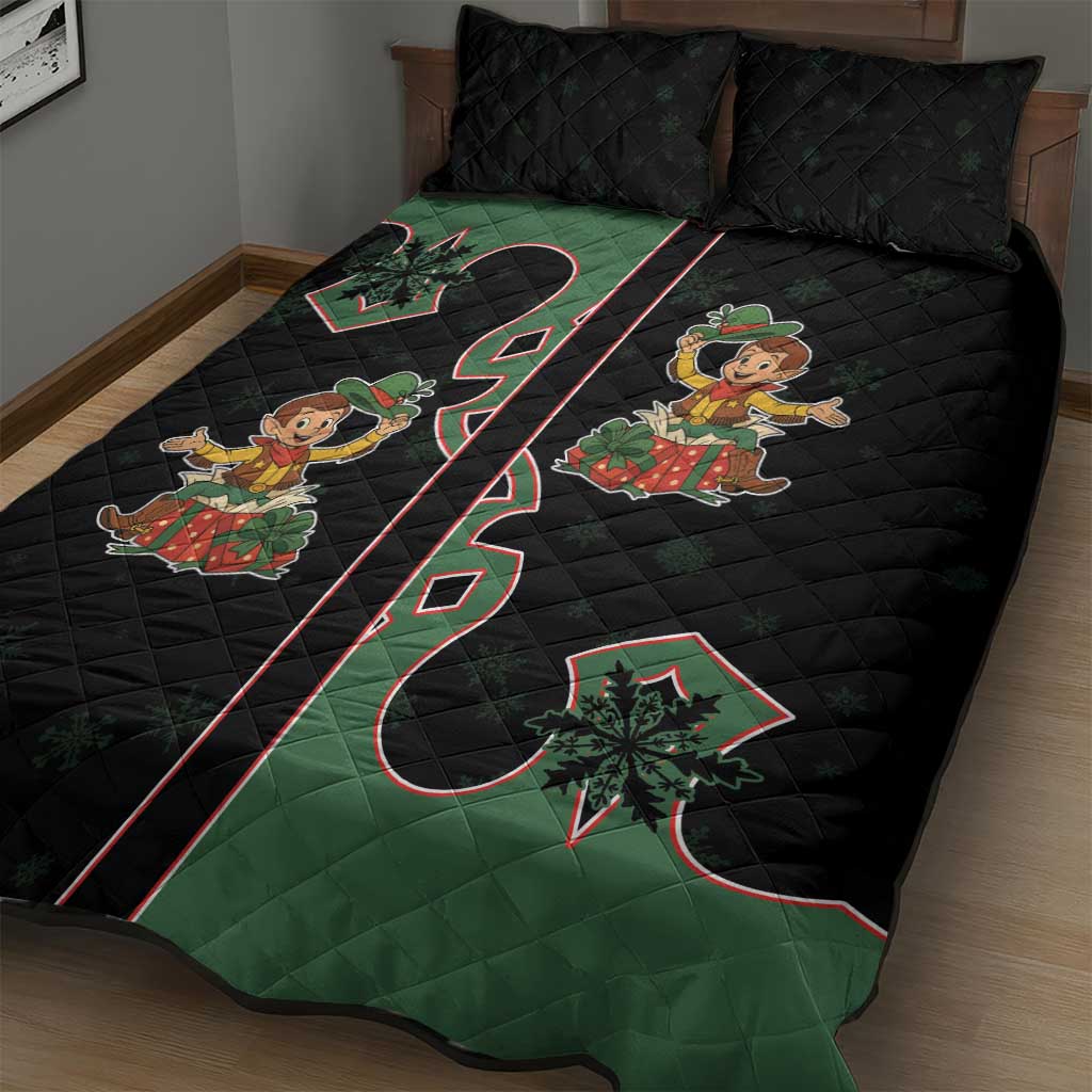 Western Yoke Quilt Bed Set Elves Cowboy Style - Wonder Print Shop