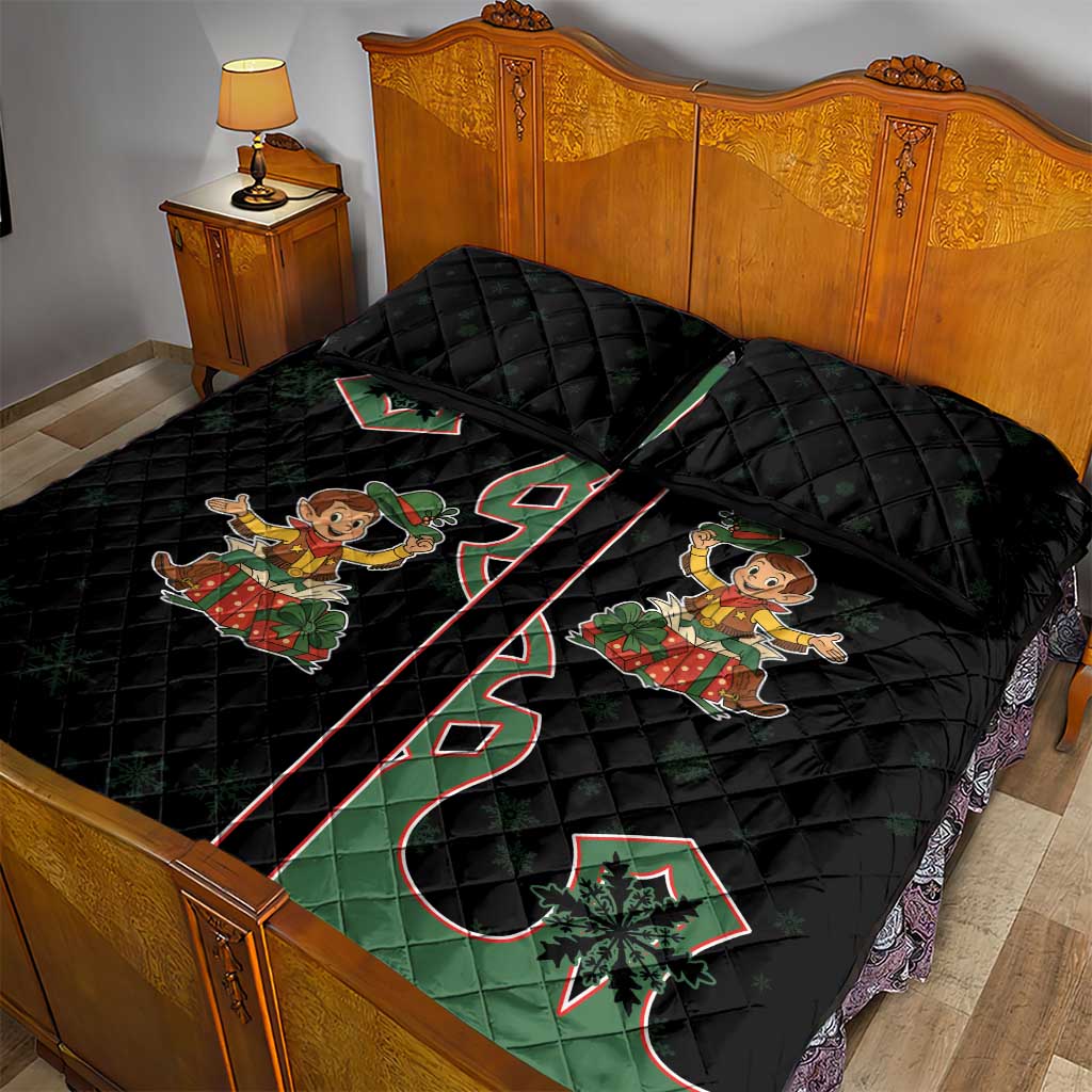 Western Yoke Quilt Bed Set Elves Cowboy Style - Wonder Print Shop