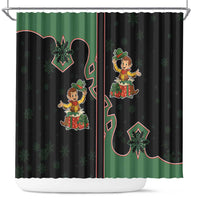 Western Yoke Shower Curtain Elves Cowboy Style - Wonder Print Shop