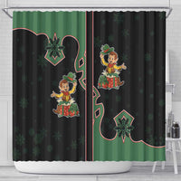 Western Yoke Shower Curtain Elves Cowboy Style - Wonder Print Shop