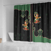 Western Yoke Shower Curtain Elves Cowboy Style - Wonder Print Shop