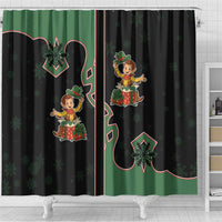 Western Yoke Shower Curtain Elves Cowboy Style - Wonder Print Shop