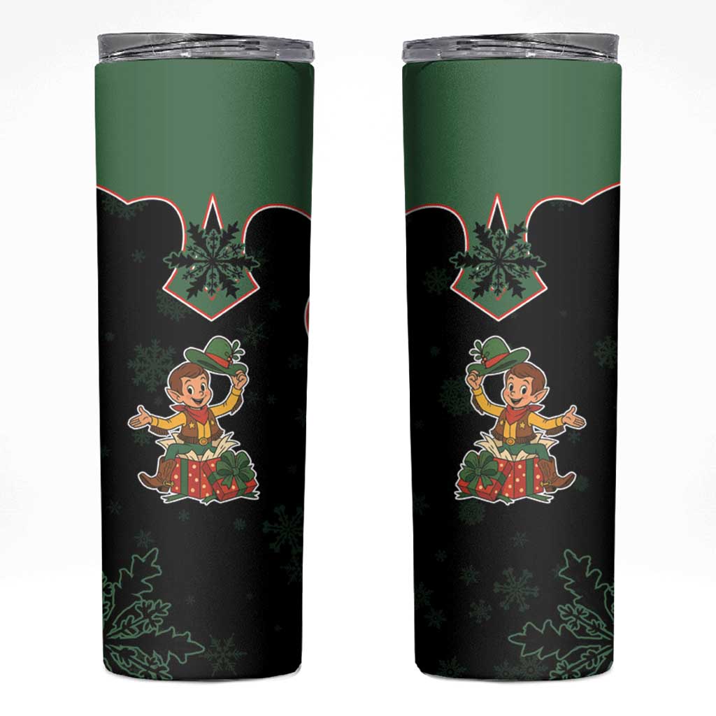 Western Yoke Skinny Tumbler Elves Cowboy Style - Wonder Print Shop