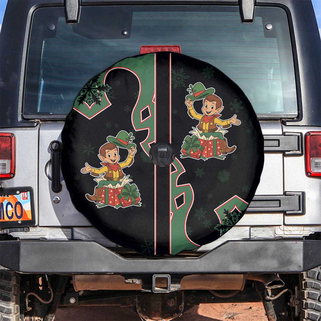 Western Yoke Spare Tire Cover Elves Cowboy Style - Wonder Print Shop
