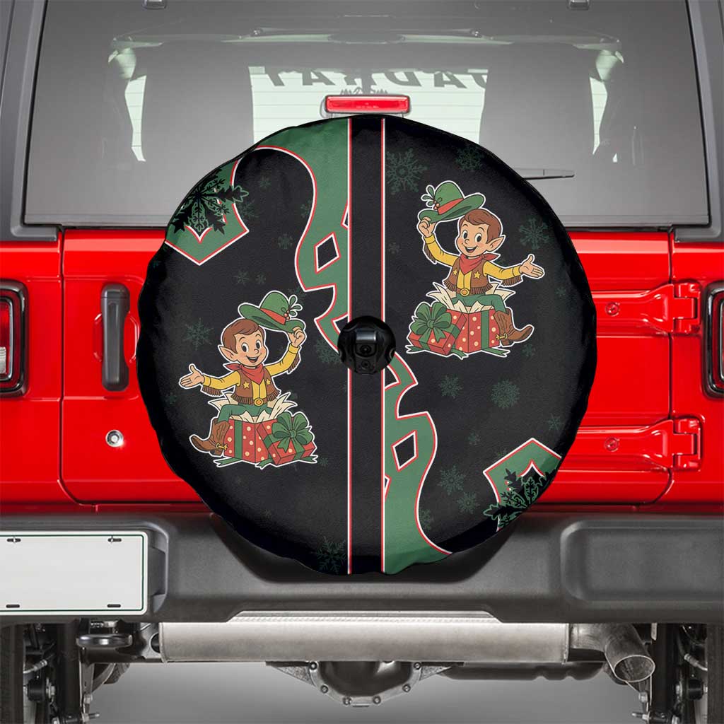 Western Yoke Spare Tire Cover Elves Cowboy Style - Wonder Print Shop