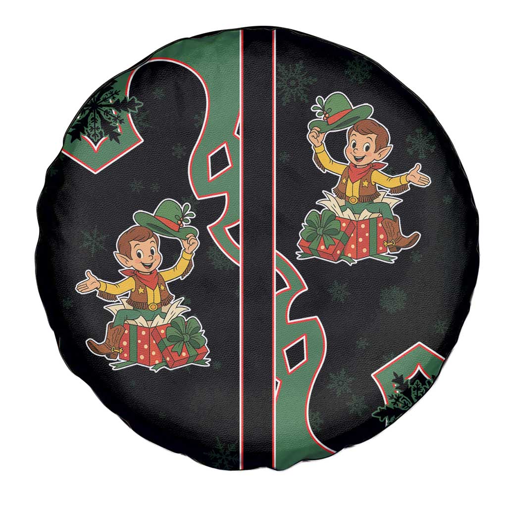 Western Yoke Spare Tire Cover Elves Cowboy Style - Wonder Print Shop