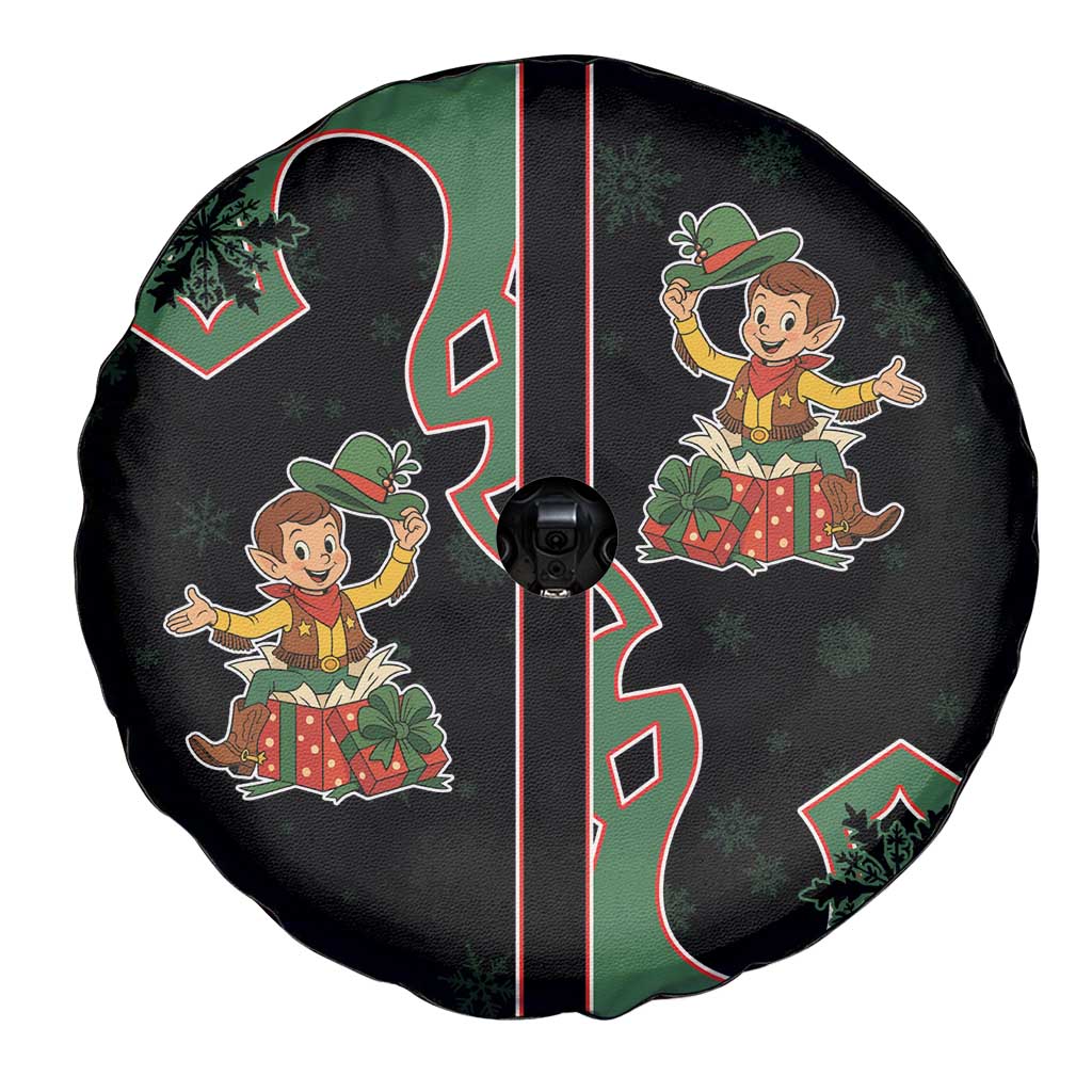 Western Yoke Spare Tire Cover Elves Cowboy Style - Wonder Print Shop