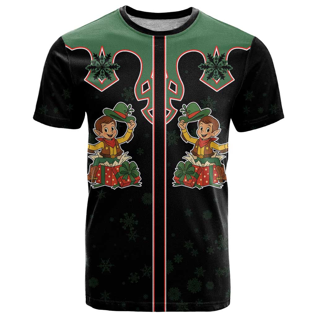 Western Yoke T Shirt Elves Cowboy Style - Wonder Print Shop