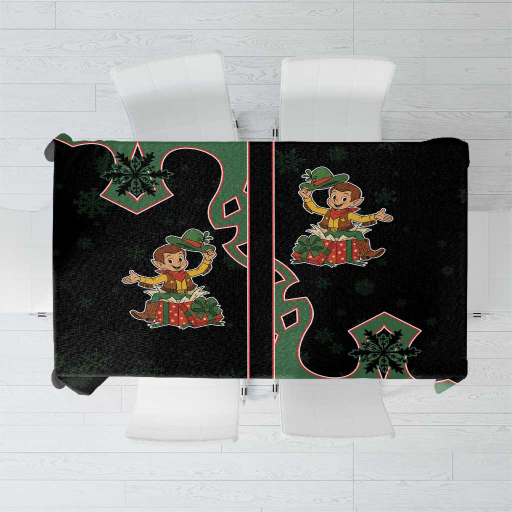 Western Yoke Tablecloth Elves Cowboy Style - Wonder Print Shop