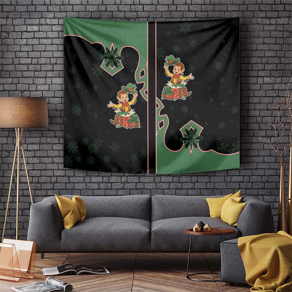 Western Yoke Tapestry Elves Cowboy Style - Wonder Print Shop