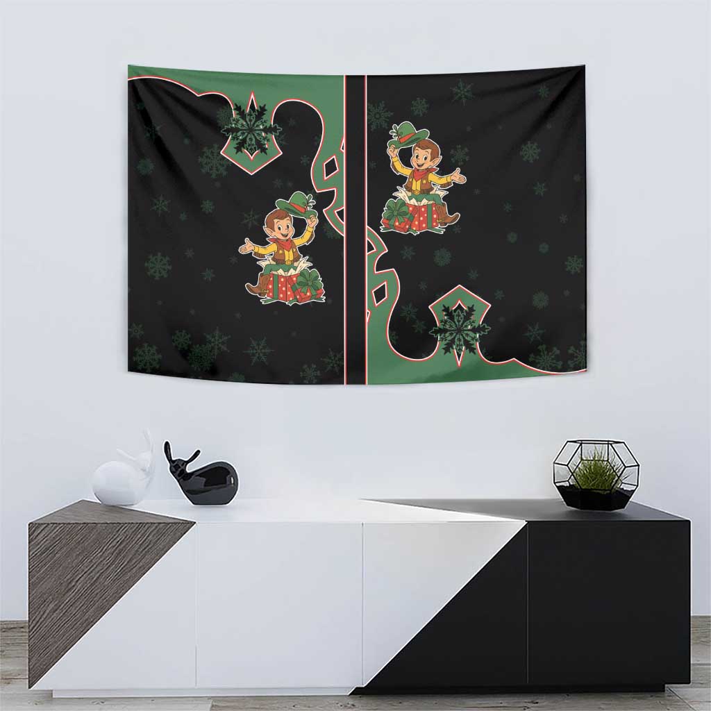 Western Yoke Tapestry Elves Cowboy Style - Wonder Print Shop