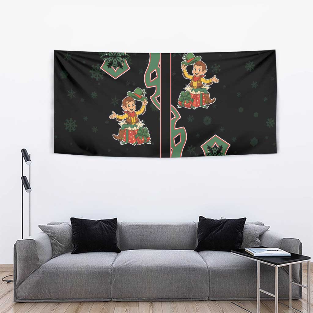 Western Yoke Tapestry Elves Cowboy Style - Wonder Print Shop