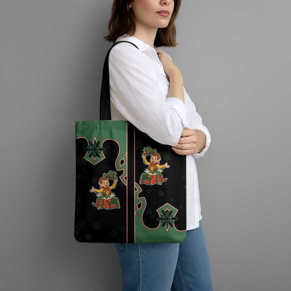 Western Yoke Tote Bag Elves Cowboy Style - Wonder Print Shop