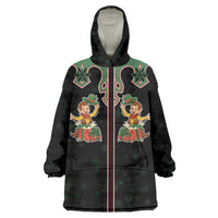Western Yoke Wearable Blanket Hoodie Elves Cowboy Style - Wonder Print Shop
