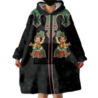 Western Yoke Wearable Blanket Hoodie Elves Cowboy Style - Wonder Print Shop