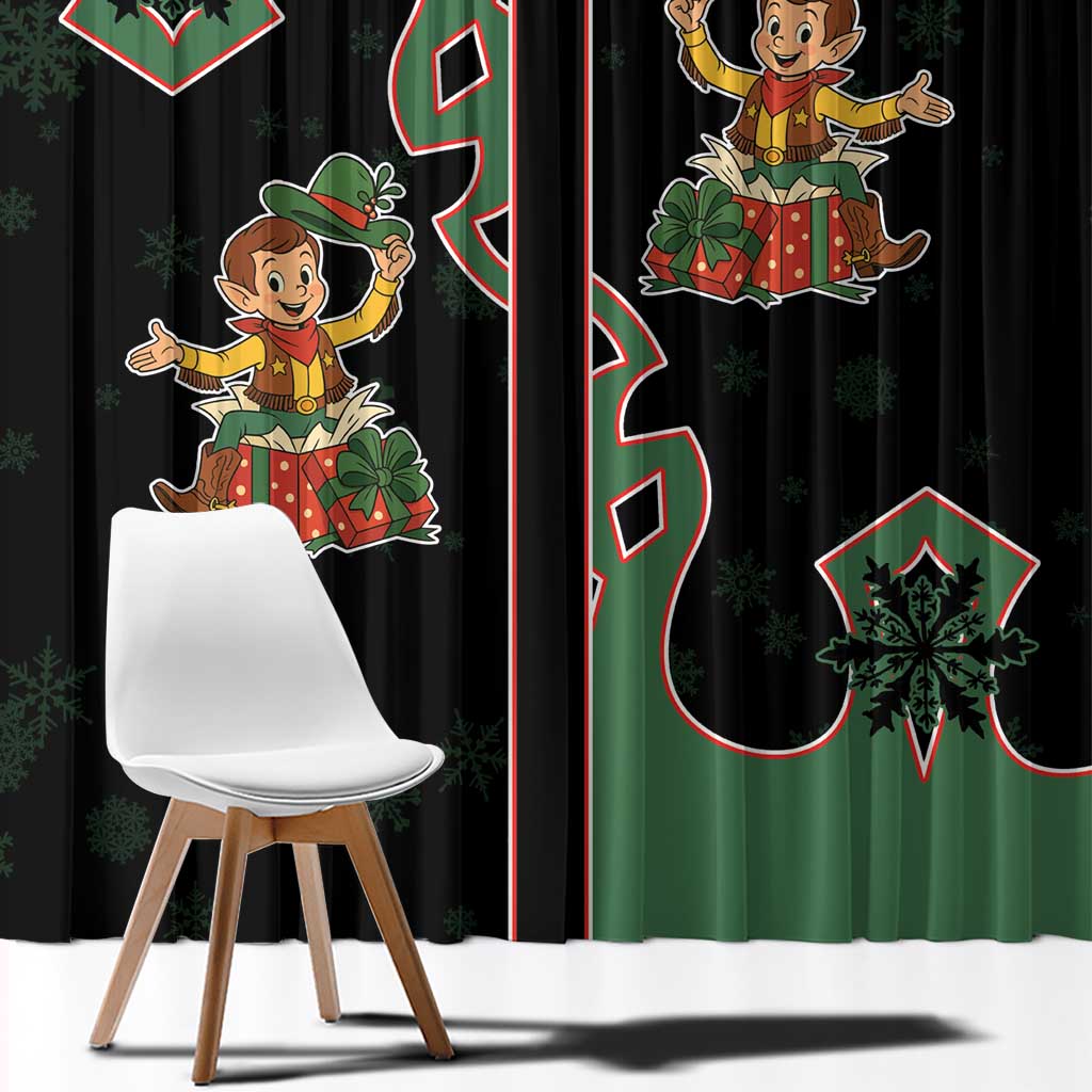 Western Yoke Window Curtain Elves Cowboy Style - Wonder Print Shop