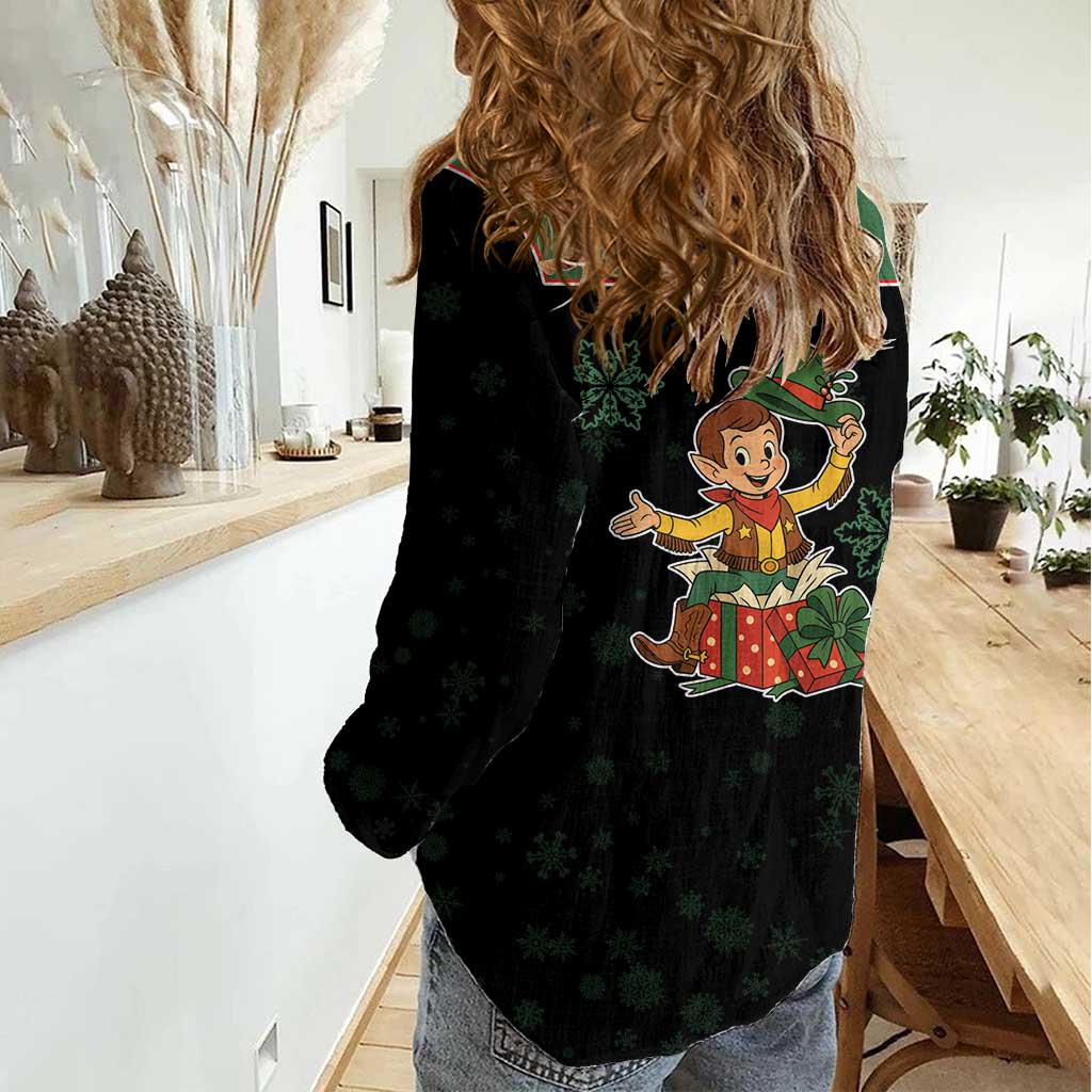 Western Yoke Women Casual Shirt Elves Cowboy Style - Wonder Print Shop