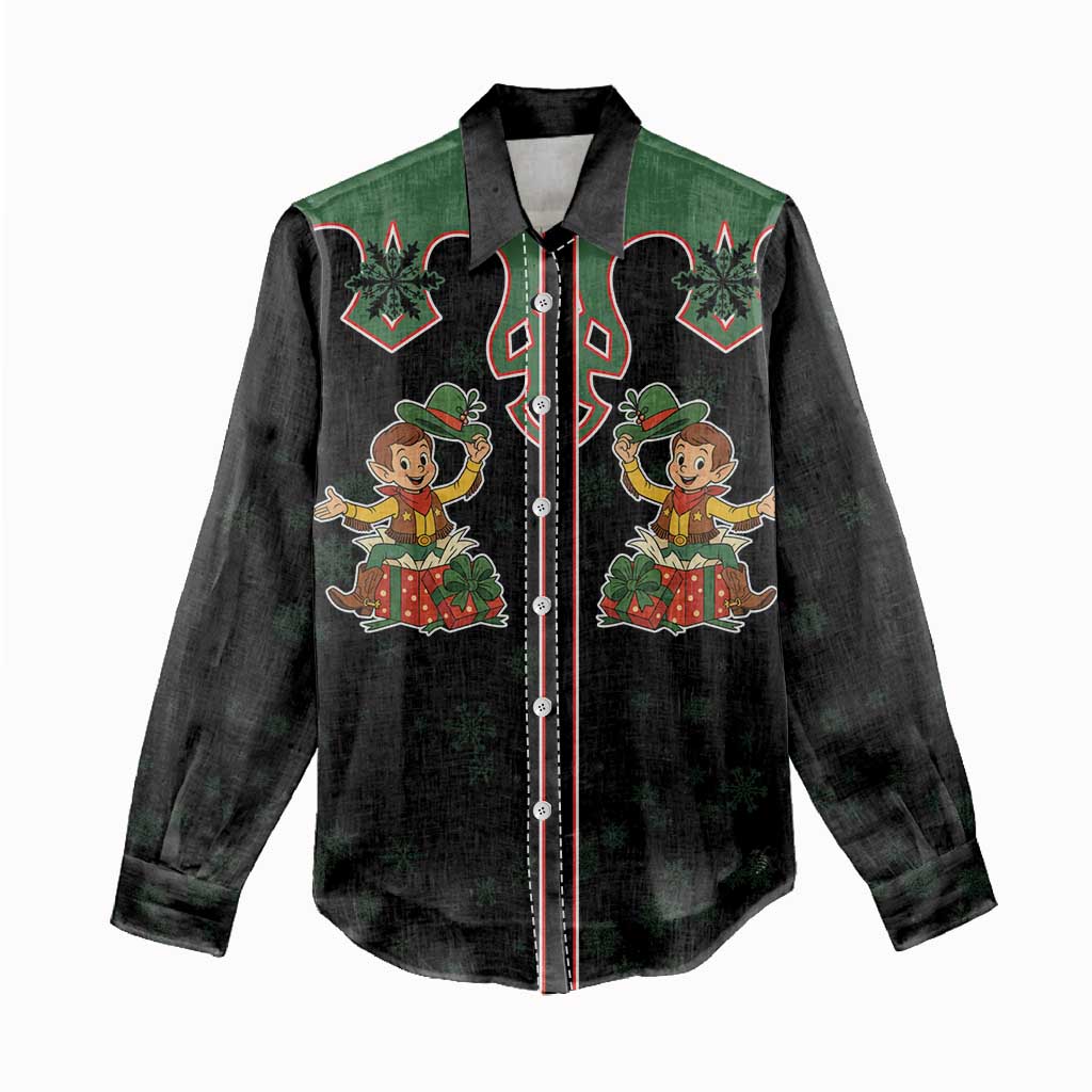 Western Yoke Women Casual Shirt Elves Cowboy Style - Wonder Print Shop
