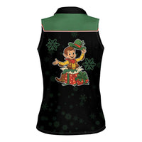 Western Yoke Women Sleeveless Polo Shirt Elves Cowboy Style - Wonder Print Shop