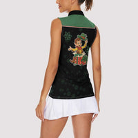 Western Yoke Women Sleeveless Polo Shirt Elves Cowboy Style - Wonder Print Shop