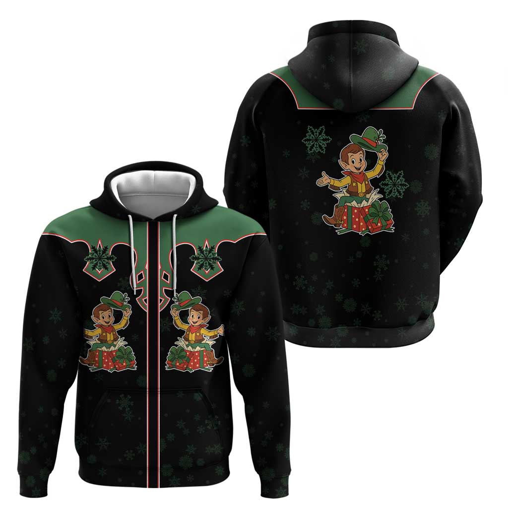 Western Yoke Zip Hoodie Elves Cowboy Style - Wonder Print Shop