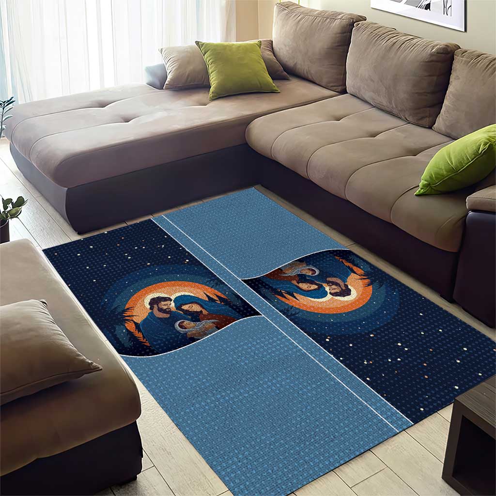 Western Yoke Area Rug Holy Family Christmas Cowboy Style - Wonder Print Shop