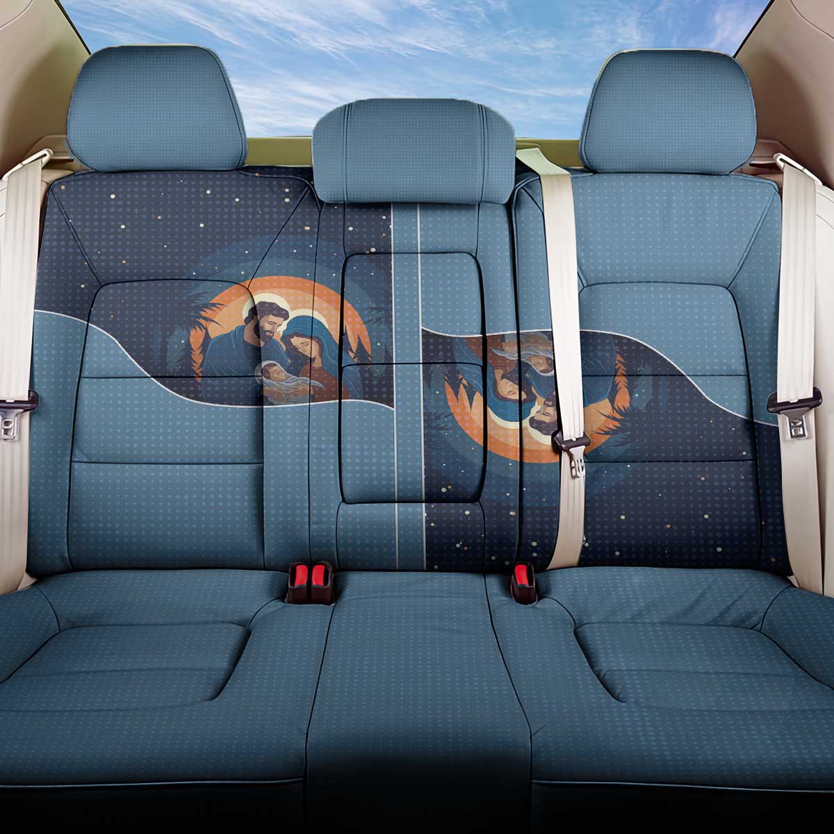 Western Yoke Back Car Seat Cover Holy Family Christmas Cowboy Style - Wonder Print Shop