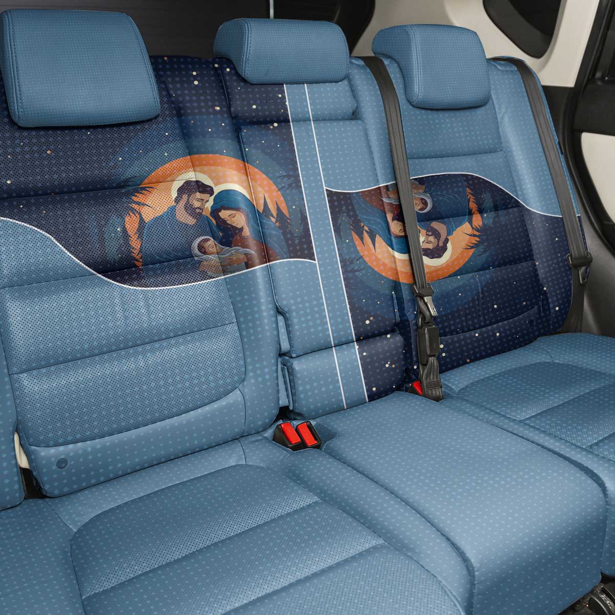 Western Yoke Back Car Seat Cover Holy Family Christmas Cowboy Style - Wonder Print Shop