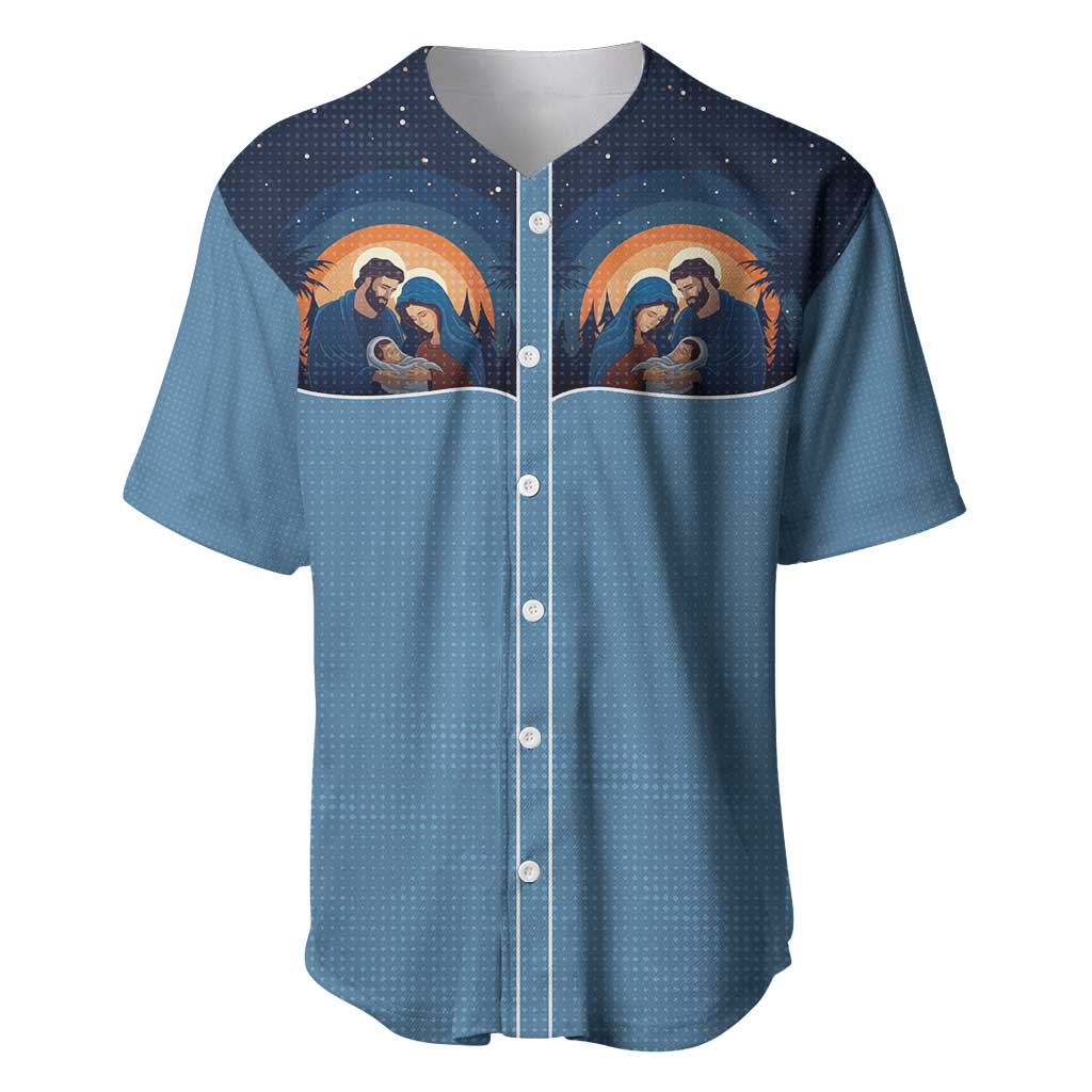 Western Yoke Baseball Jersey Holy Family Christmas Cowboy Style - Wonder Print Shop