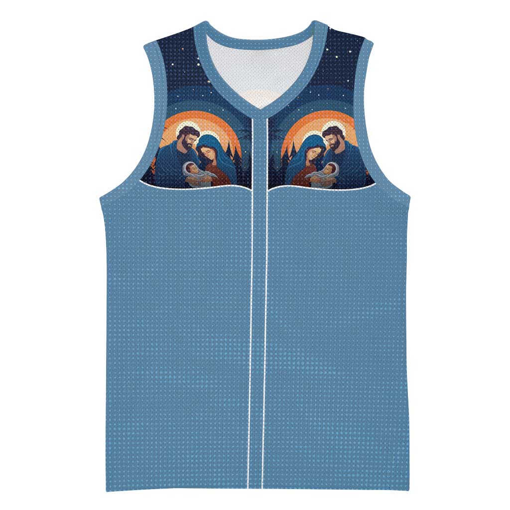 Western Yoke Basketball Jersey Holy Family Christmas Cowboy Style - Wonder Print Shop