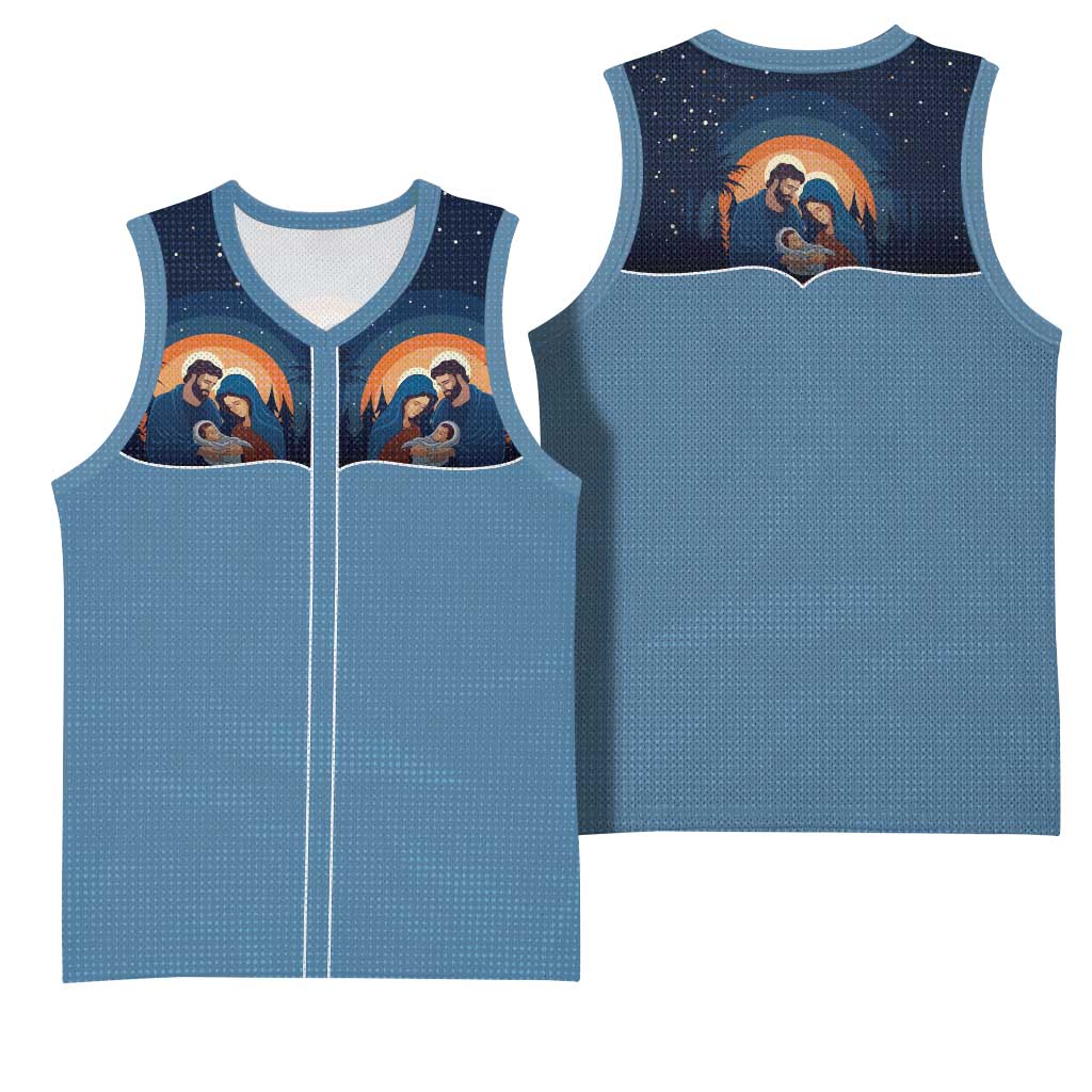 Western Yoke Basketball Jersey Holy Family Christmas Cowboy Style - Wonder Print Shop