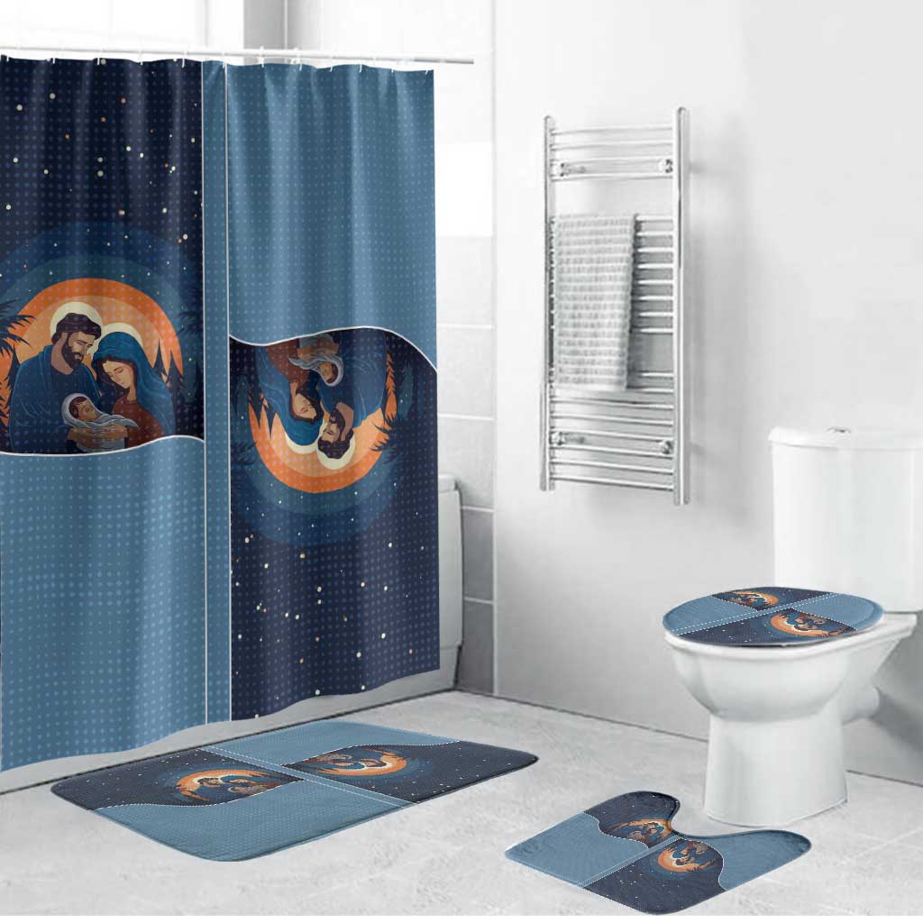 Western Yoke Bathroom Set Holy Family Christmas Cowboy Style - Wonder Print Shop